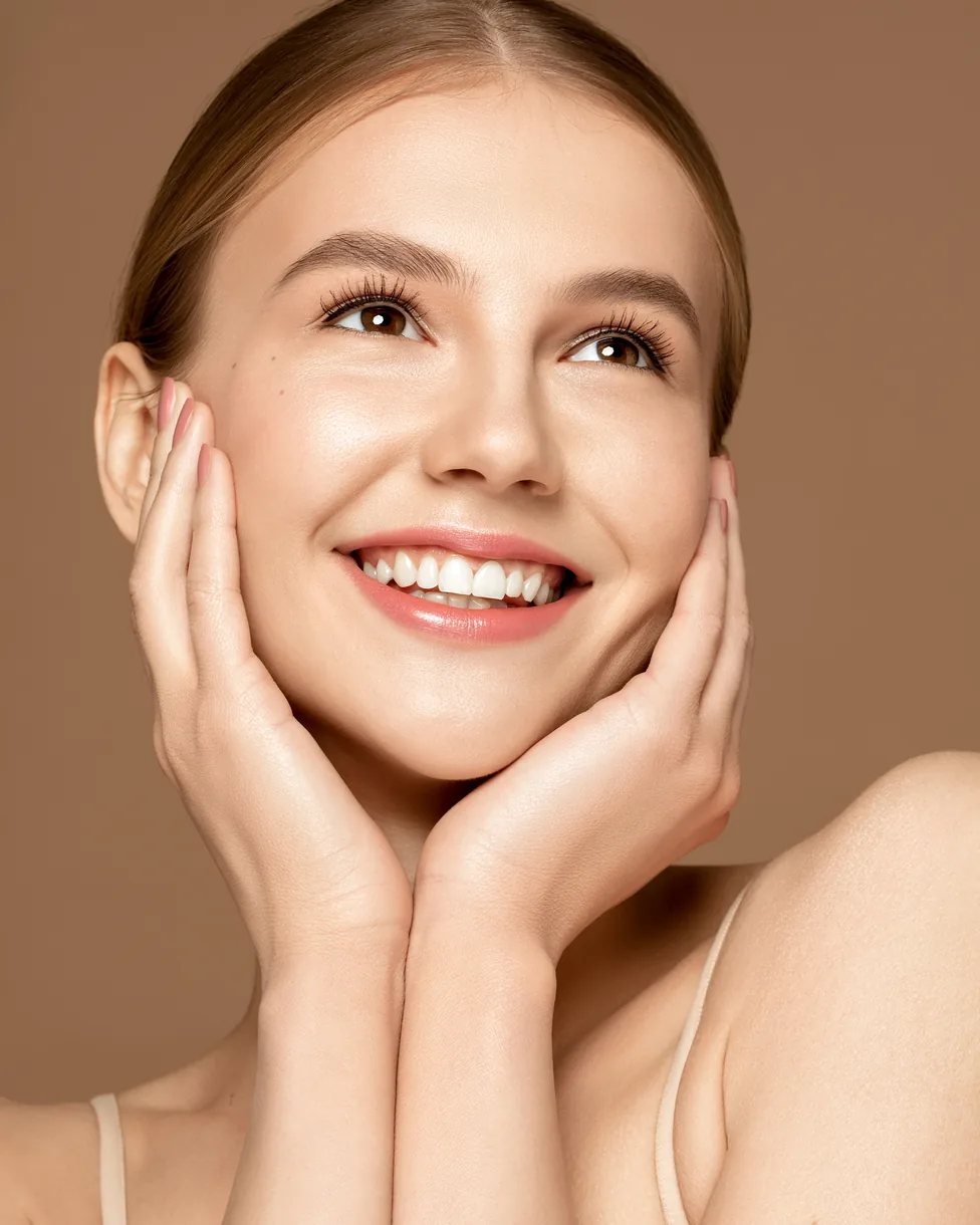 Smiling woman with healthy, radiant skin